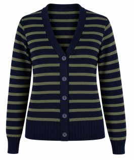 Jachetă navy/green olive din lână cu nasturi
